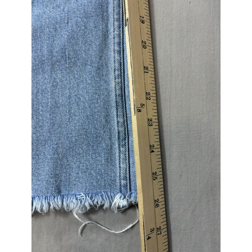 Vineyard Vines High Rise Straight Crop Jeans Light Wash Frayed Hem Womens 28 - Picture 4 of 7